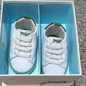 Polo by Ralph Lauren White and Green Baby Sneakers